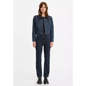 Levi’s Premium Dark Wash 70’s High Wash Slim Straight Jeans